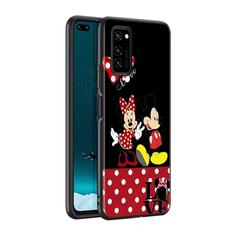 Red Mickey Minnie For Huawei P50 P40 P30 P20 P10 Pro Lite P Smart Z 2021 2019 4G 5G Silicone Soft Black Phone Case
