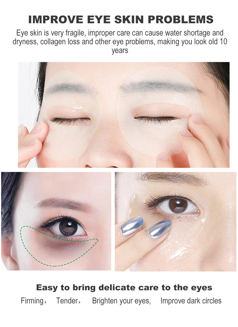 

Eye Mask Collagen Eye Patch Hyaluronic Acid Gel Moisturizing Anti Aging Remove Dark Circles Eye Bag Eye Masks Pads Health Care
