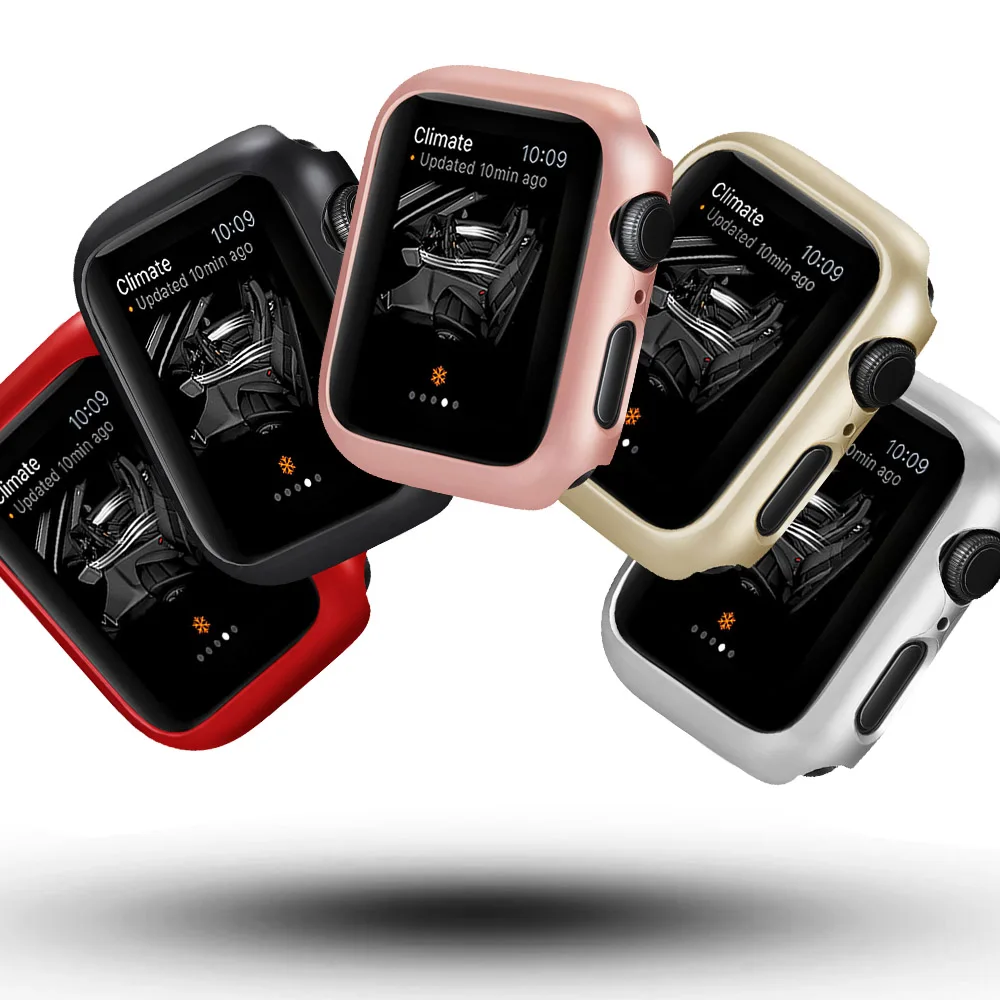 PC защитный чехол для Apple Watch Series 5 4 3 2 38 мм 42 мм 40 мм 44 мм Защита бампера для iWatch 4 3 крышка рамы