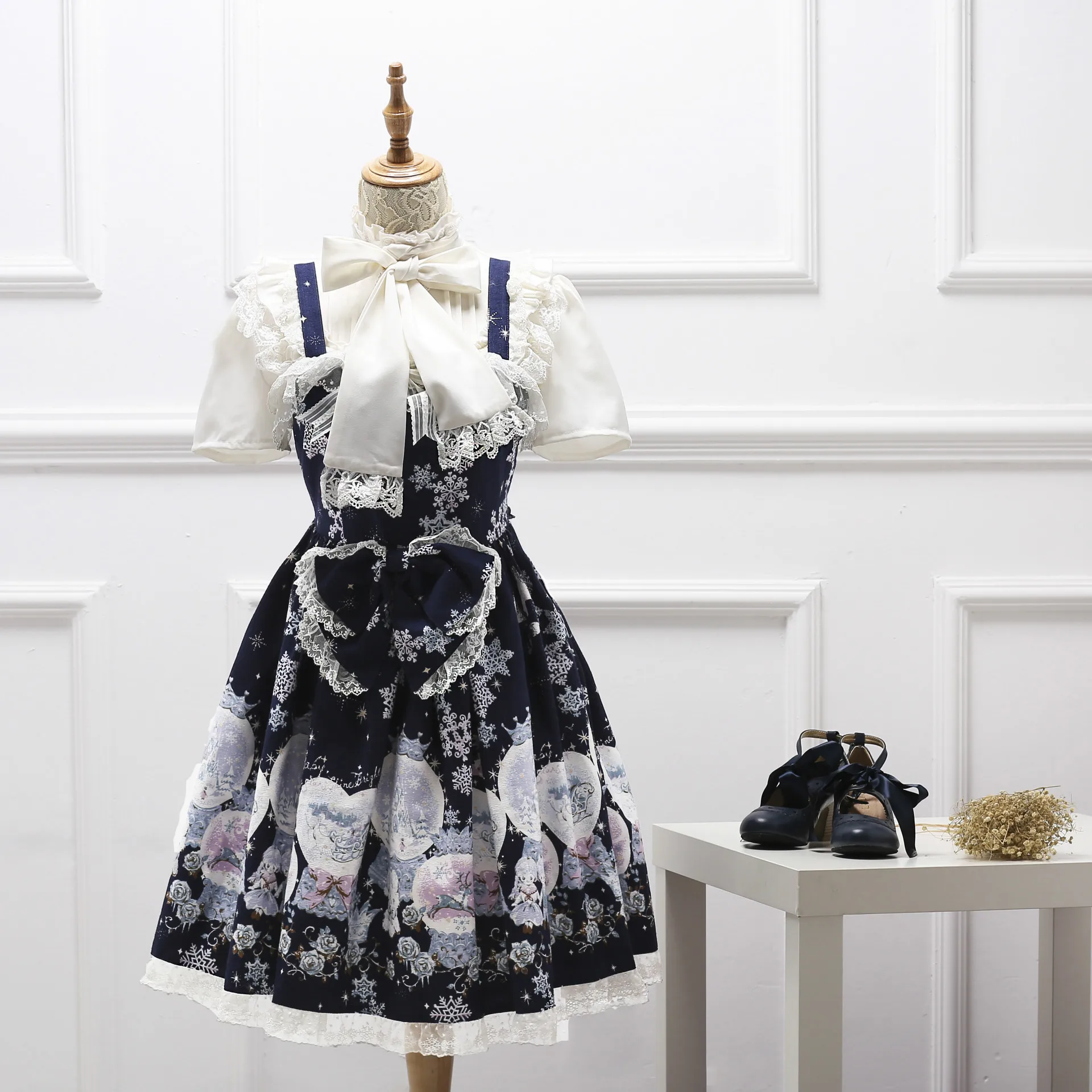 Винтажная Милая рубашка в стиле &quotЛолита&quot дворцовая кружевная приталенная