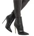 Модные привлекательные полусапожки с острым носком на тонком каблуке, женские классические свадебные короткие сапоги на высоком каблуке и молнии, женская повседневная обувь из искусственной замши