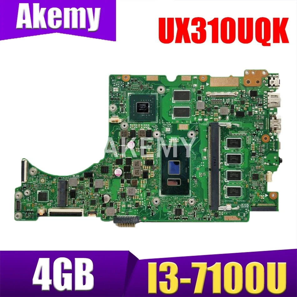 

UX310UV original mainboard for ASUS UX310UQK UX310UQ with 4GB-RAM I3-7100U GT940MX-2GB Laptop motherboard