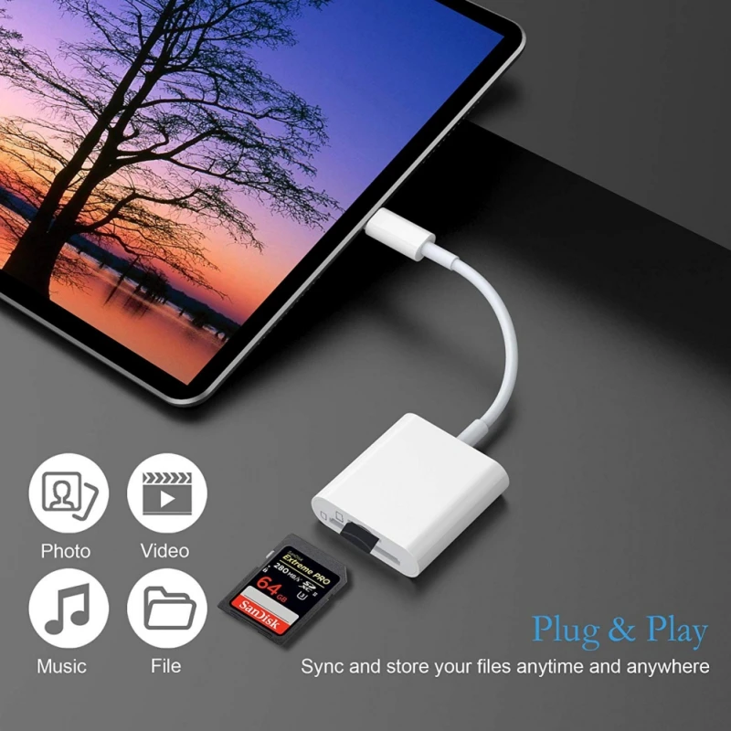 Универсальный usb type-C для SD/TF считыватель карт OTG адаптер для iPad MacBook Pro Смартфон ноутбук