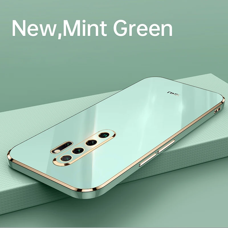 plating square gold frame phone case on for xiaomi redmi note 8 2021 new 9 s note8 8t note9 pro 9s 9t 9a 9at soft silicone cover free global shipping