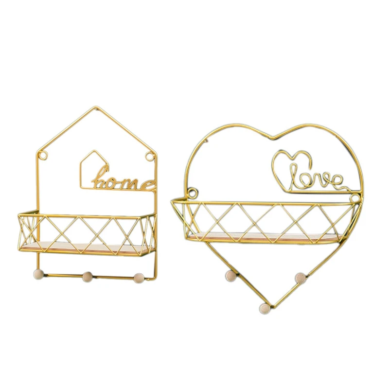 

Wall Mounted Storage Rack Multipurpose Key Coat Hanging Rack Organizer Shelf Living Room Bathroom Kitchen Decor