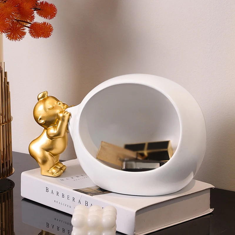 

Cute Child Blowing Balloon Storage Box Crafts Desktop Decoration Key Cosmetic Storage Box Sundries Jewelry Container Home Decor