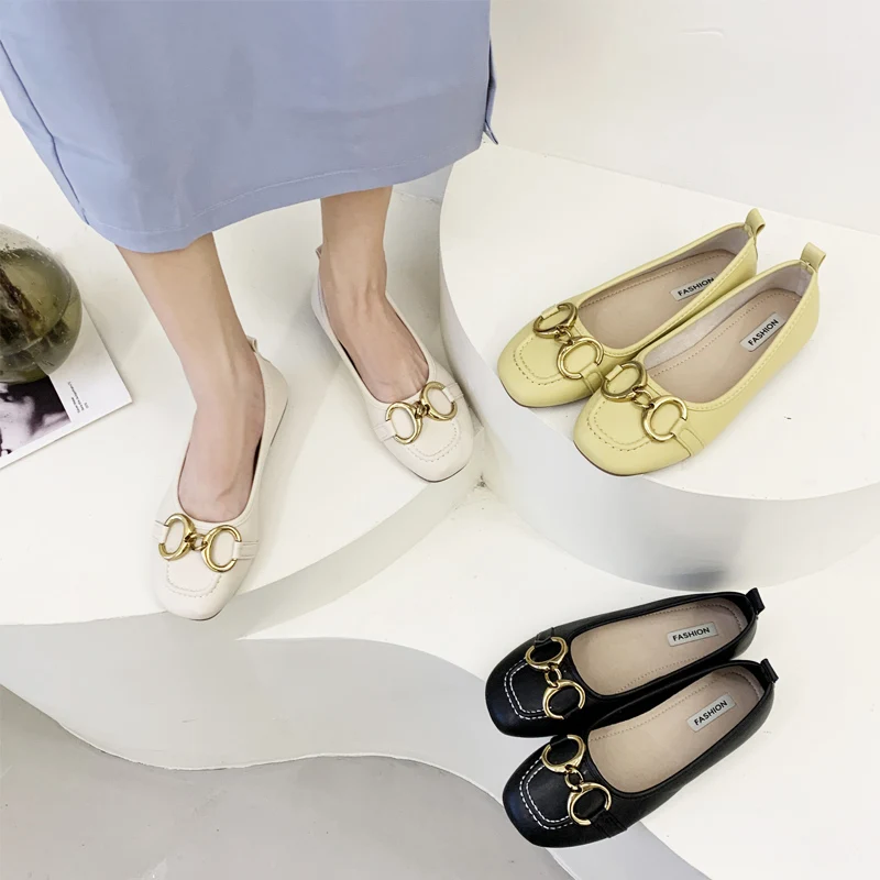 Женские балетки наряд Снова в школу для девочек Осенние плоские лоферы с пряжкой
