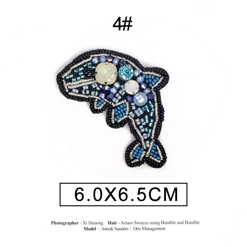 Аквариумная Медуза морская лошадь рыба вышивка из бисера пайетки нашивки на