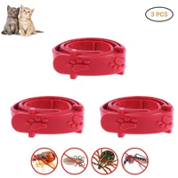 3 pcs red adjustable cat anti flea mite tick collar tool kitten remedy neck strap pet collar cat collar pet supplies