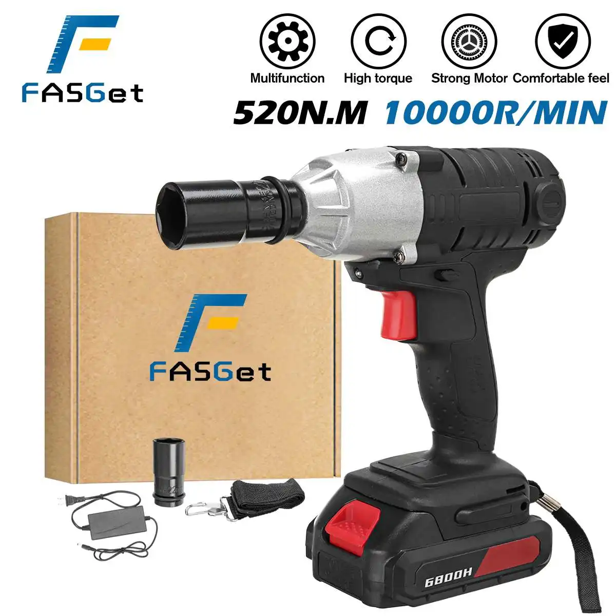 

3 IN 1 520N.M Brushless Cordless Electric Impact Wrench 220V Power Tools Adapt to Makita 18V Batterry