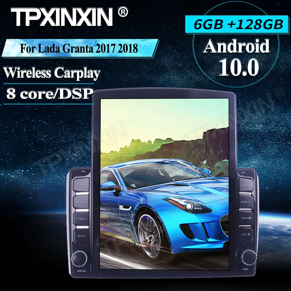 저렴한 Lada Granta 2017 2018 안드로이드 10.0 6 + 128G 무선 Carplay 터치 스크린 스테레오 수신기 6 + 128G 라디오 라디오 IPS