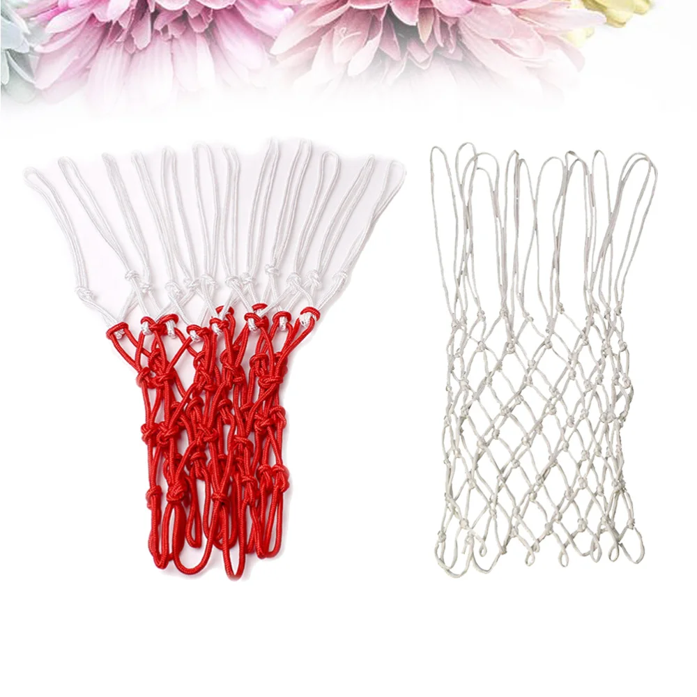 

Nylon Braided Regular Size Professional Basketball Net Replacement Basketball Net All-Weather Heavy Duty Thick Net 12 Loops (Red