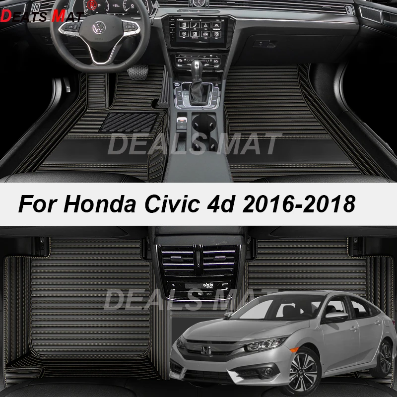 

Автомобильные коврики с карманами, напольные коврики для Honda Civic 4d 2016 2017 2018 2019, аксессуары
