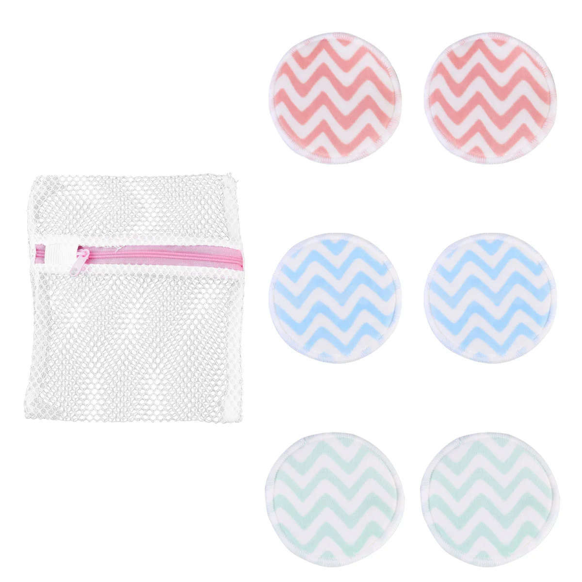 

7pcs Resuable Makeup Remover Pads Washable Makeup Remover Pads Set for (2 Pieces for Each Color, Red, Blue,