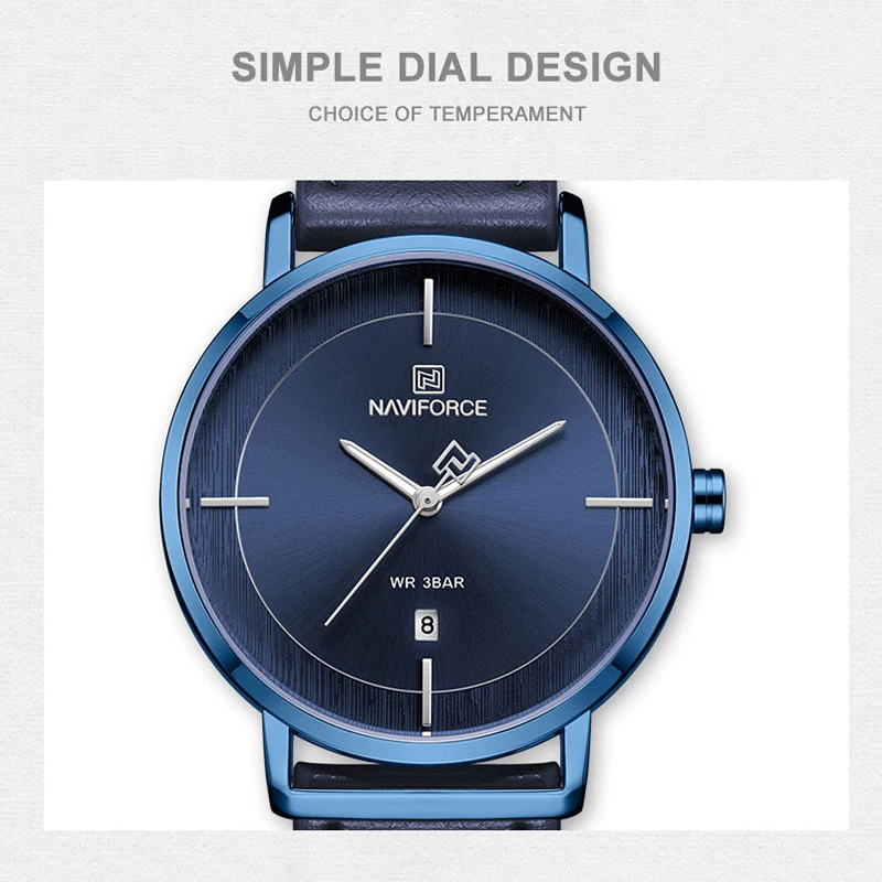 NAVIFORCE 2019 Relogio Masculino часы мужские модные спортивные кожаный ремешок