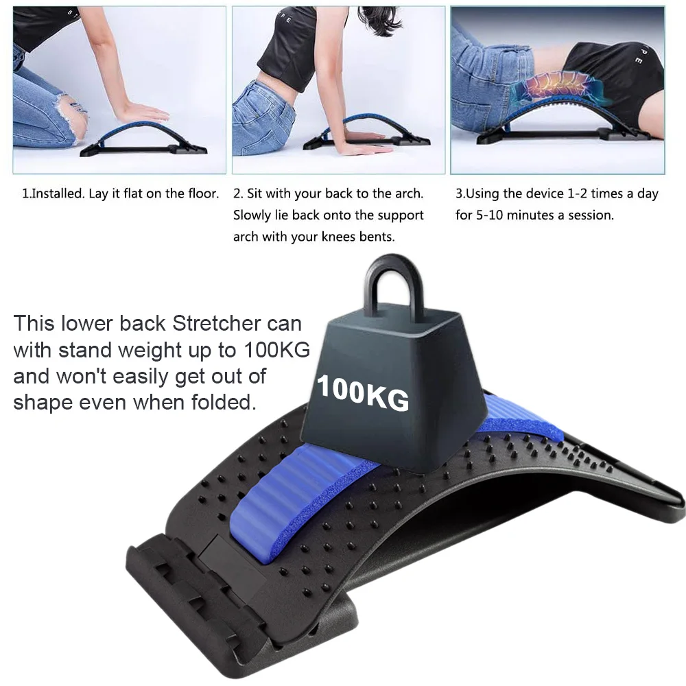 Массажер для спины растягиватель массажер 3 цвета фитнес поясничная поддержка