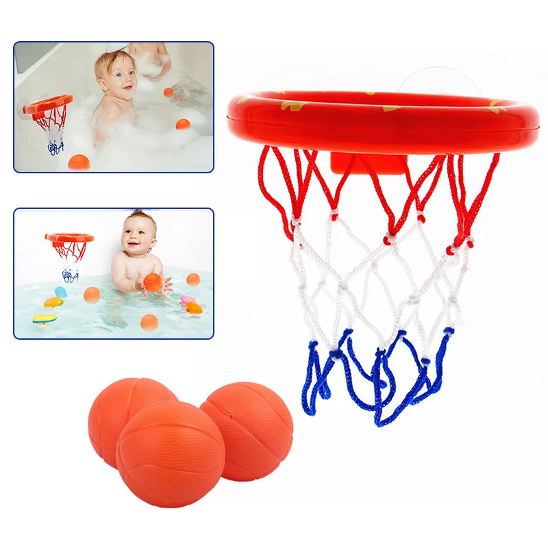 

Baby Summer Bath Toddler Water Toys Bathroom Bathtub Shooting Basketball Hoop with 3 Balls Set Kids Outdoor Play Set Bath Gifts