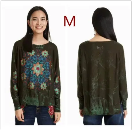 6 Impresso blusas bordadas de Graus, Espanha xs-xl - Цвет: 6