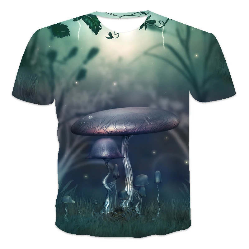 

2021 summer new men's T-shirt clothes short-sleeved fantasy series printed O-neck men's loose T-shirt