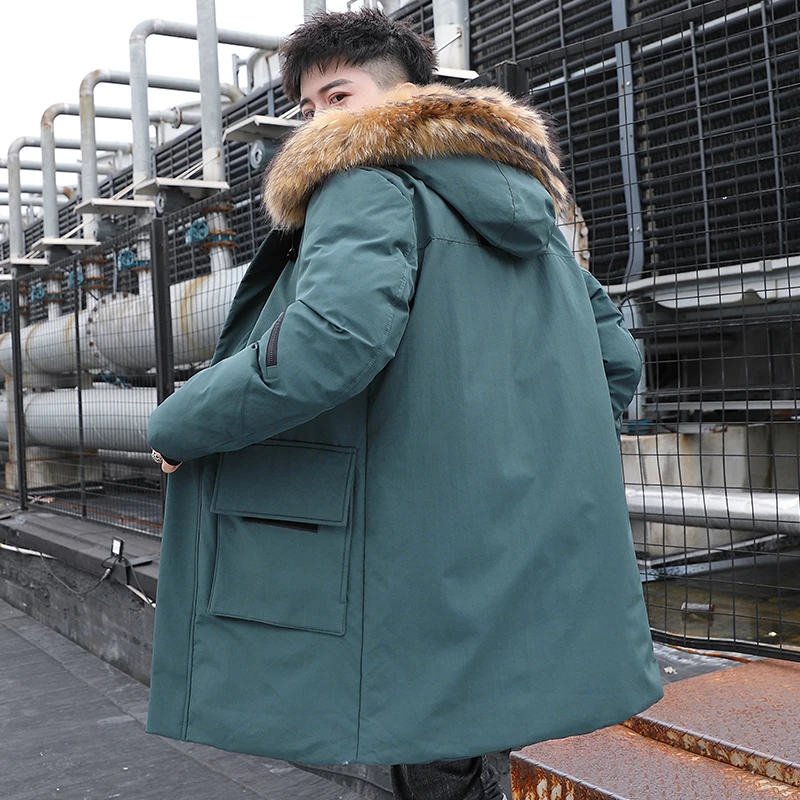 

2020 Fur Hooded Duck Down Jackets Men Warm High Quality Windproof and Down Coats Male Casual Winter Outerwer Down Parkas QY23