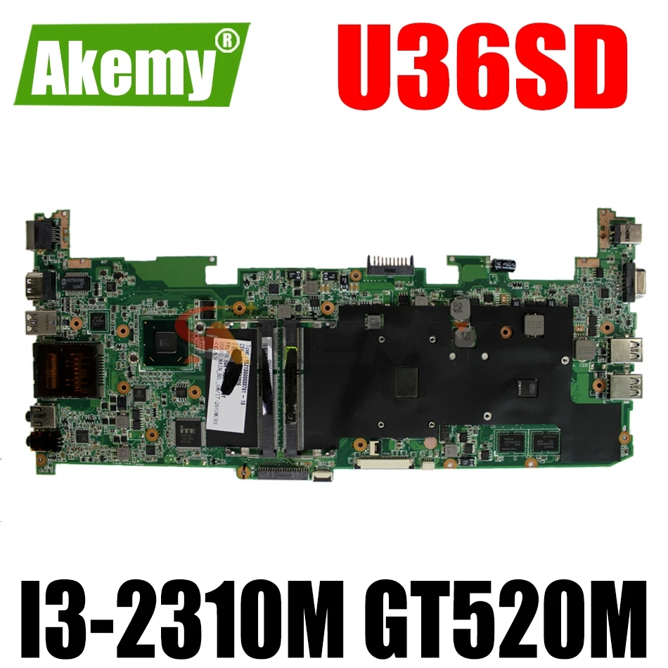 

Материнская плата AKEMY U36SD для ноутбука ASUS U36SD U36SG U36S, оригинальная материнская плата I3-2310M GT520M