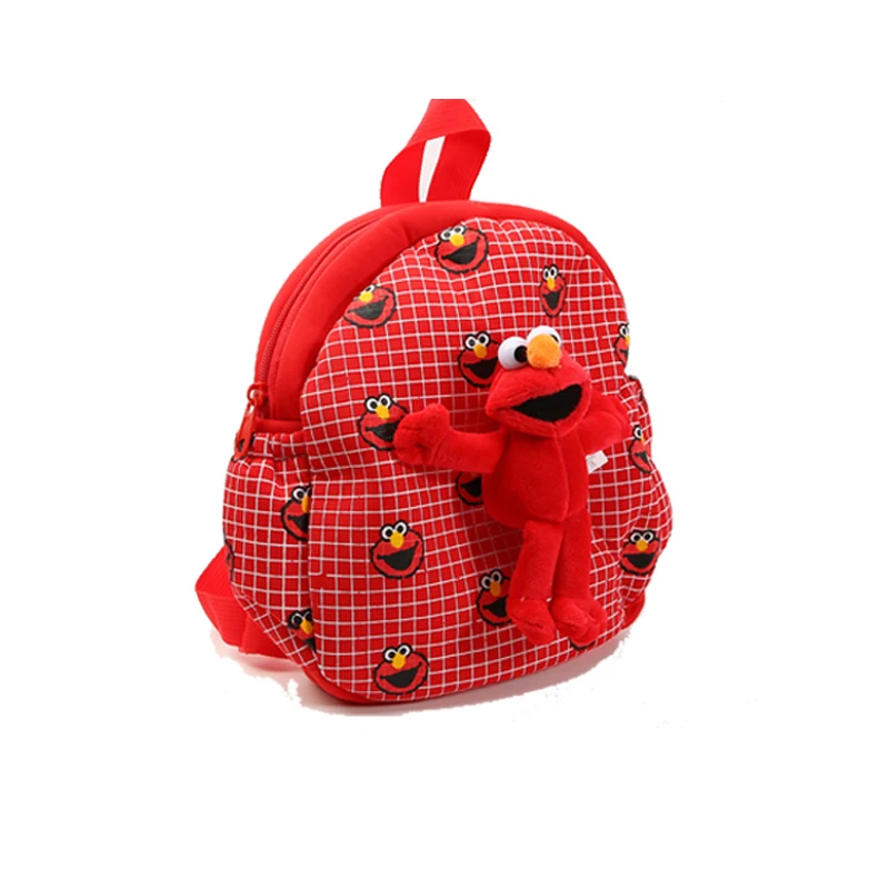 Красный Плюшевый Рюкзак Elmo, аниме Улица Сезам, школьный рюкзак для детей, сумка для детского сада, плюшевый рюкзак, игрушка, детская школьная сумка, подарок, Мультяшные игрушки