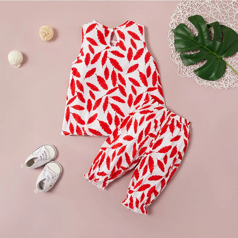 Летняя детская одежда для девочек детские комплекты из 2 предметов топы + штаны