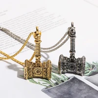 viking fashion stainless steel necklace titanium steel thors hammer pendant nordic punk style party jewelry anniversary gift
