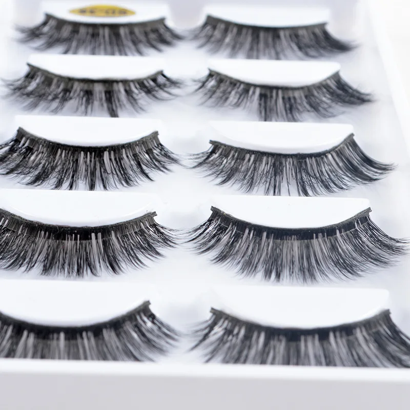 5 пар 3D норковые ресницы натуральные накладные драматический объем Накладные