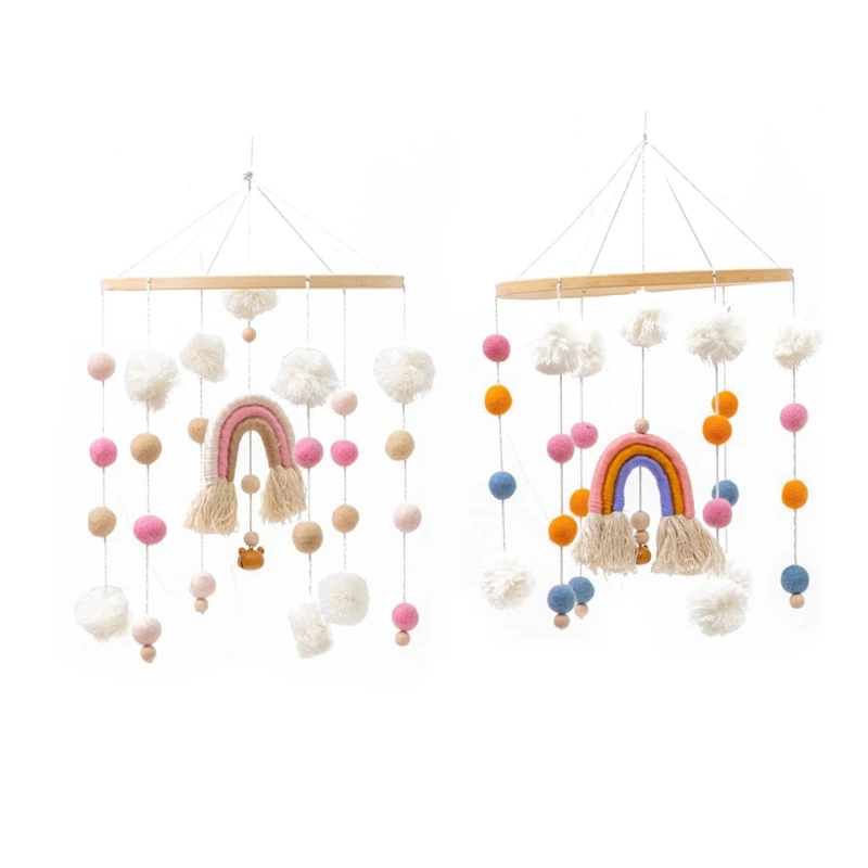 

Non-toxic Baby Crib Mobile Bed Wind Wooden Bell Attract the Baby's Attention Train Baby's Visual Hand Eye Coordination
