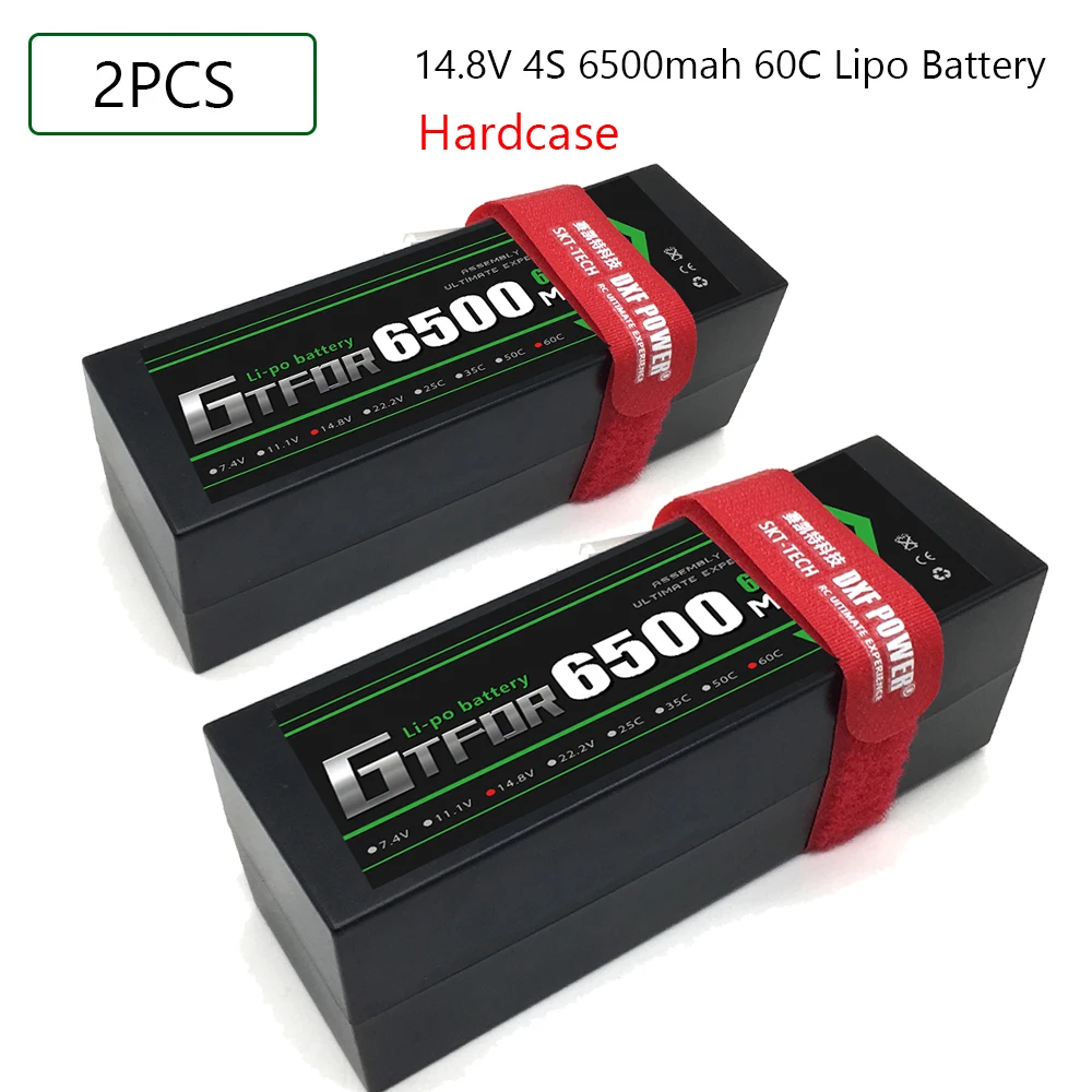 

GTFDR 6500mAh 14.8V 60C/120C Lipo Battery Hardcase Deans/XT60/XT90/EC5/XT150 Plug For 1/8 1/10 Buggy Tuggy RC Car Truck Off Road