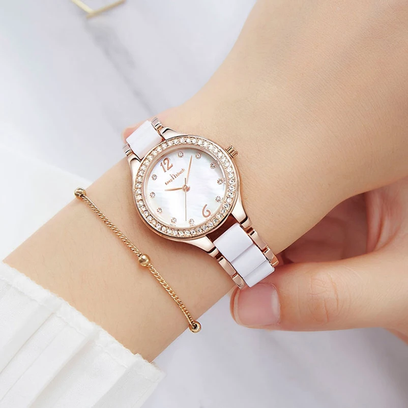 

New Luxury Ceramics Strap Quartz Watch for Women Waterproof Rhinestone Analog Lady Wrist Watch Women Fashion Watches Reloj Mujer