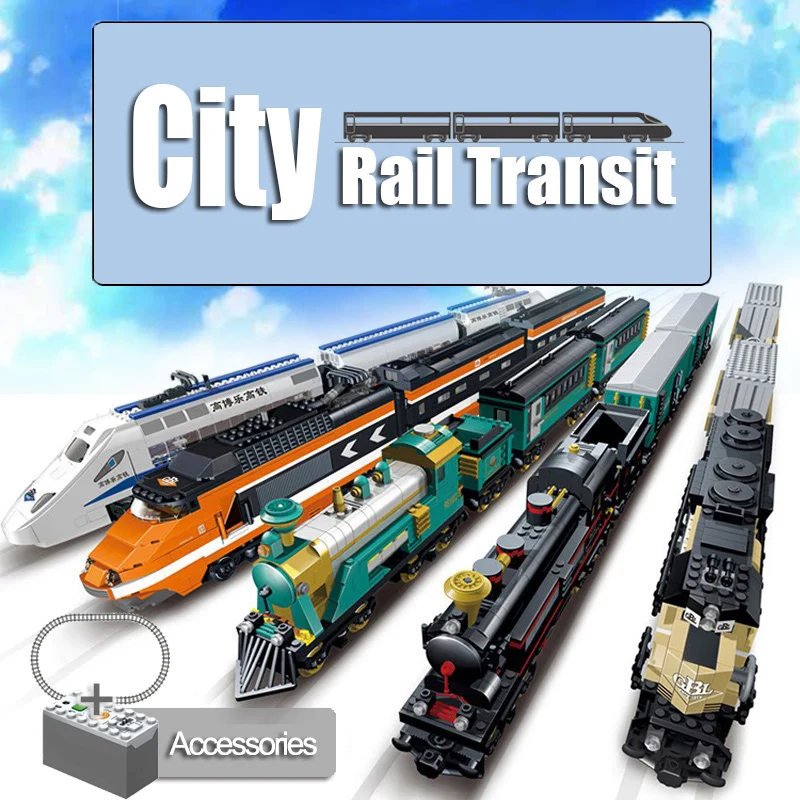 Строительные блоки Creator City Train городские железные дороги электрические поезда