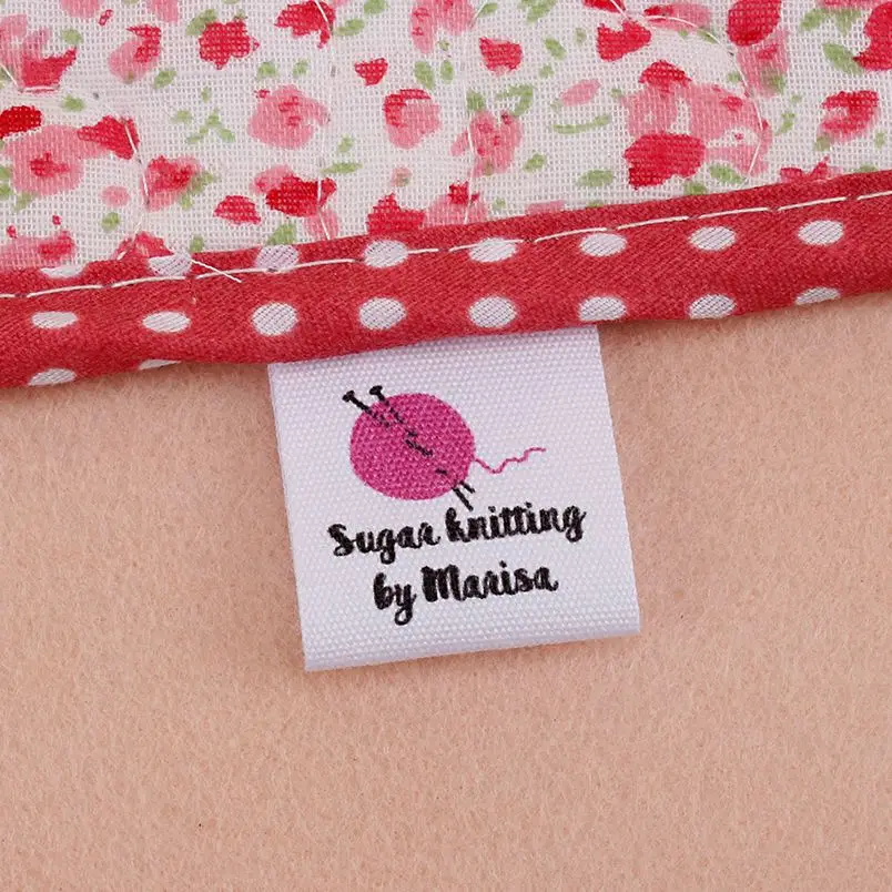 

Clothing Labels, Washable, Cotton, Custom Tags, Business Name, Handmade, Sewing, 25mm x 70mm, Knitting, Wool Loop (MD5259)