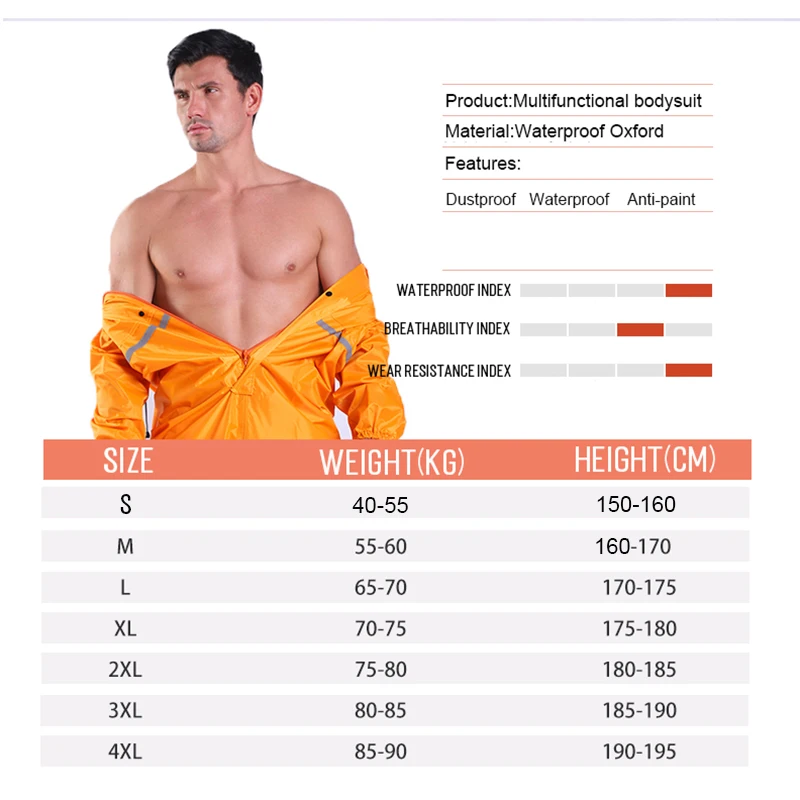 

Fashion Motorcycle Raincoat Motorbike Conjoined Motocross Overalls Men Women Fission Rain Suits Clothing