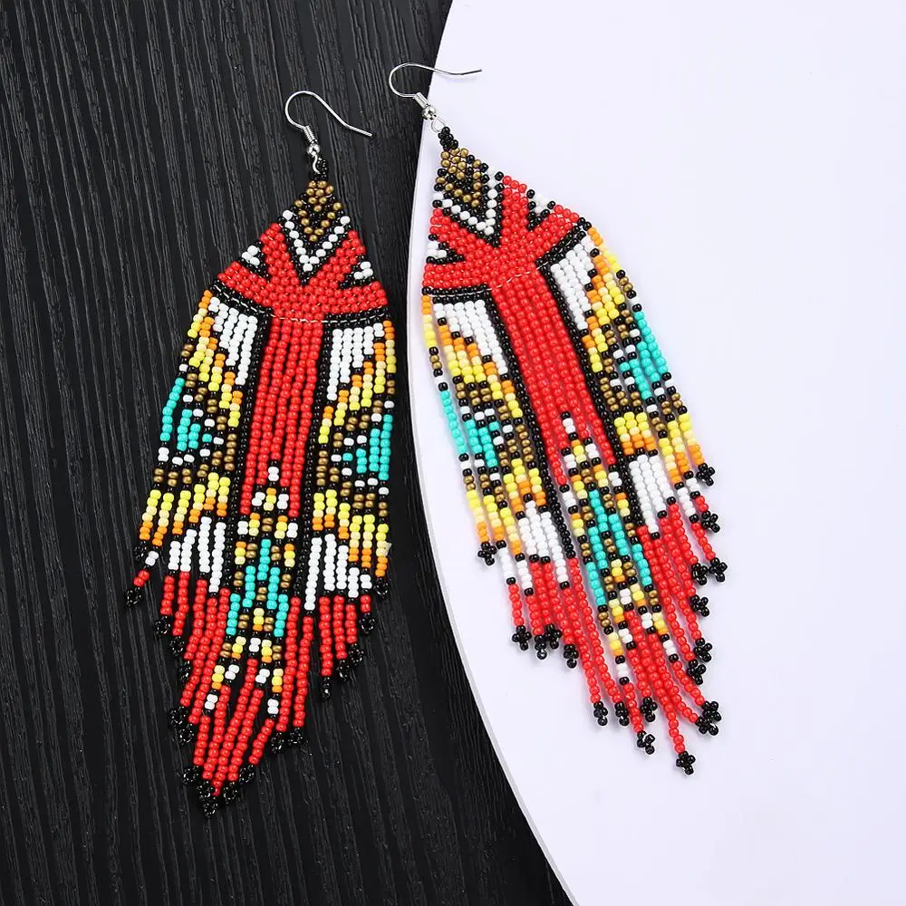 ROYALBEIER женские разноцветные богемные длинные серьги-кисточки ручной работы с