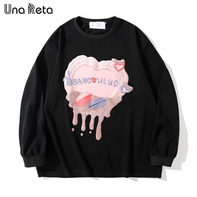 

Una Reta Sweatshirts Men New Casual Streetwear Harajuku Couples Oversized Tops Man Hip Hop Love Print Loose Women Sweatshirt