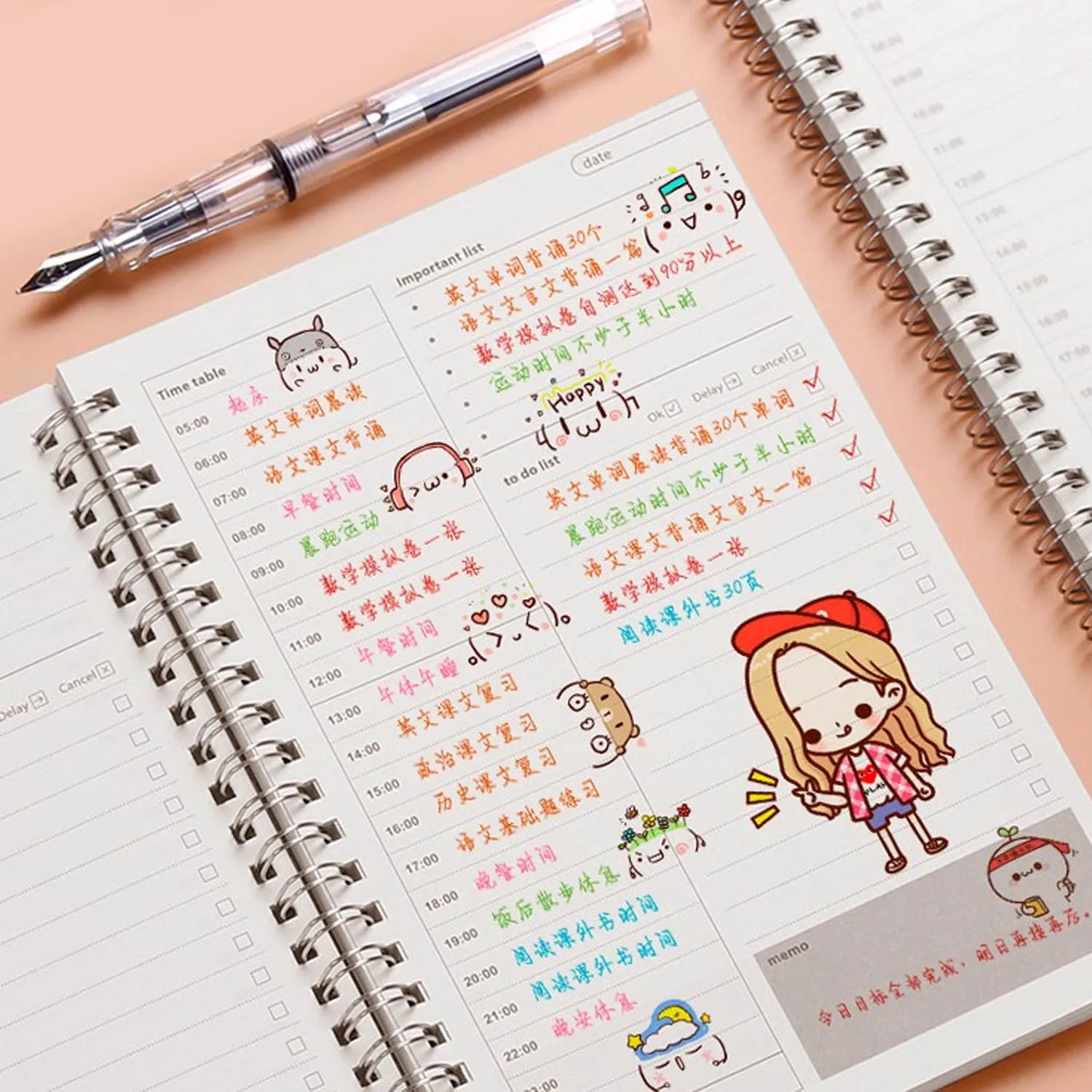 2 шт. ежедневный учебный лист руководство по времени планировщик книга с 50