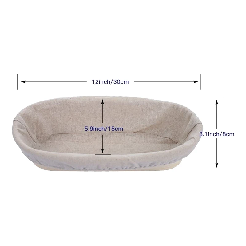 

Round Bread Proofing Basket, Proving Basket 9 Inch & 12inch Oval Banneton Brotform,Inclde Bread Fork Liner Brush