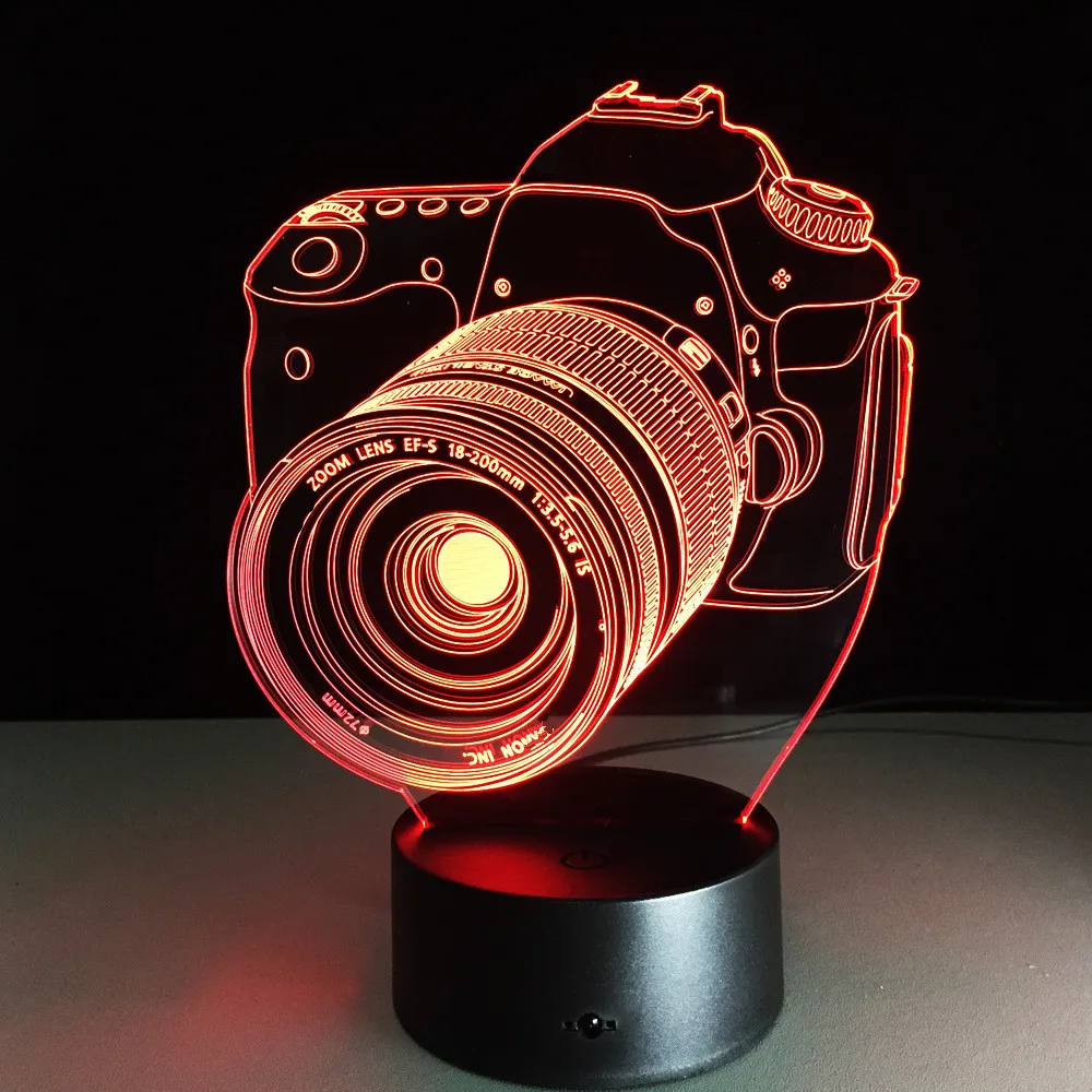 

Valentines Day Gift 7 Color Conversion 3D Hologram Camera Lamp Anniversary Present Girlfriend Love Gift For Boyfriend