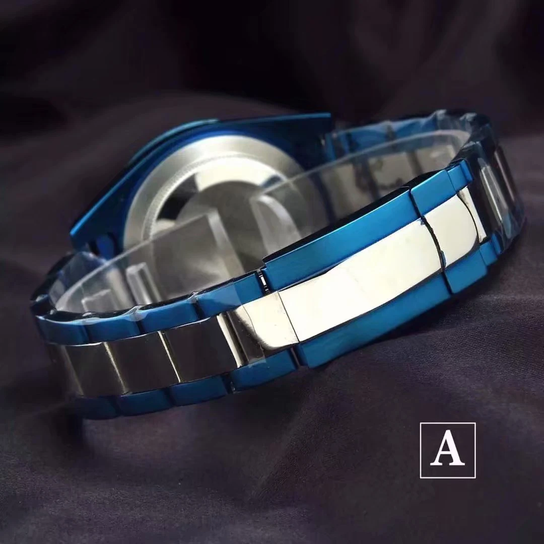 

Classic New Men Automatic Mechanical Watches Blue Platinum Stainless Steel Sapphire Glass Sports Limited Watch AAA+