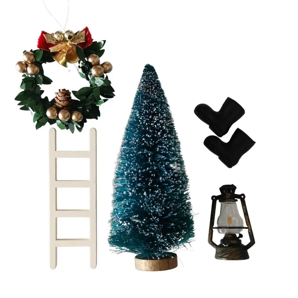 

Набор из 5 миниатюрных деревянных аксессуаров для украшения кукольного домика