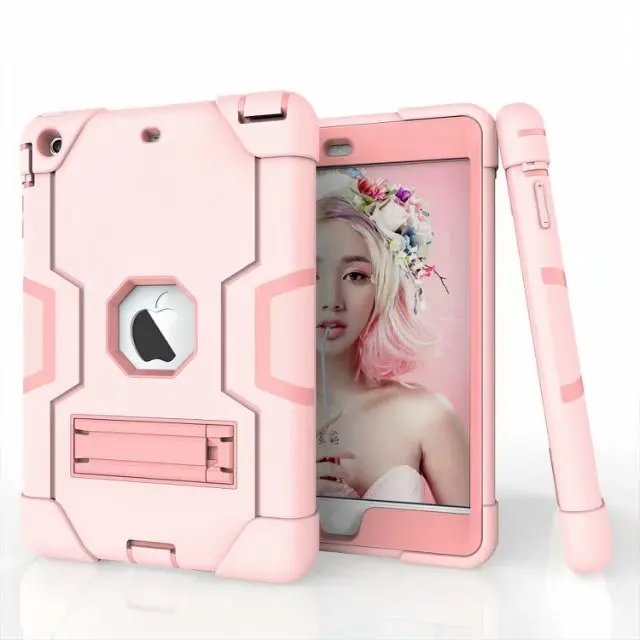 pink IBuyiWin тяжелый противоударный силиконовый чехол для iPad Mini 2 3 7," планшет Funda Обложка copue Чехол+ пленка для экрана+ ручка - Цвет: pink