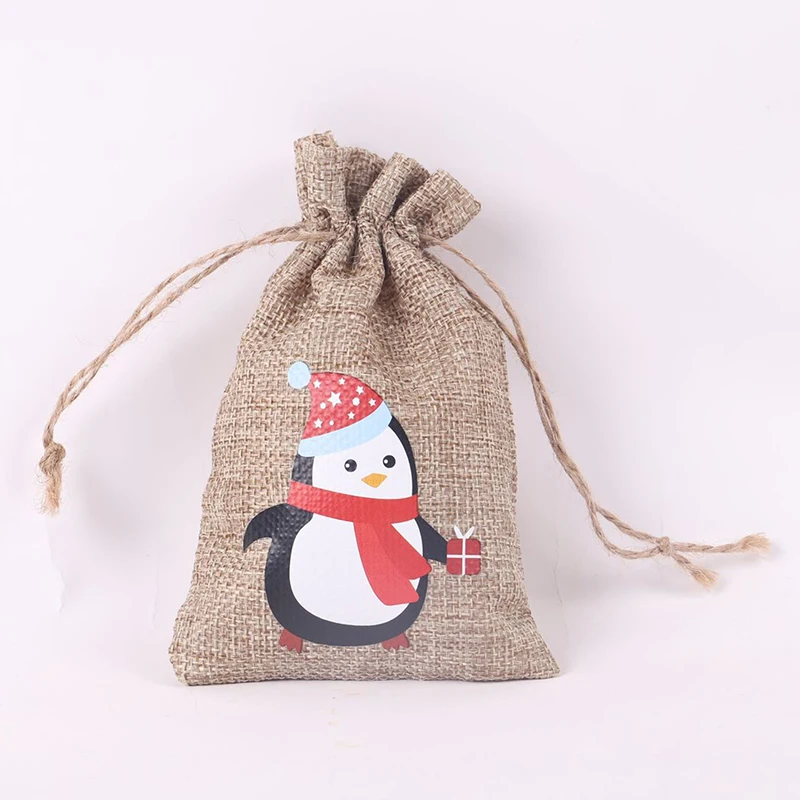 Christmas Candy Gift Bag Santa Claus Drawstring Reusable Wrap Present Bags | Дом и сад
