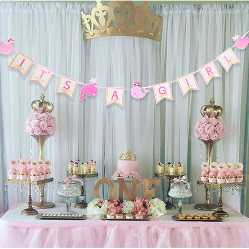 Это баннер для мальчиков и девочек в форме Кита день рождения детский душ