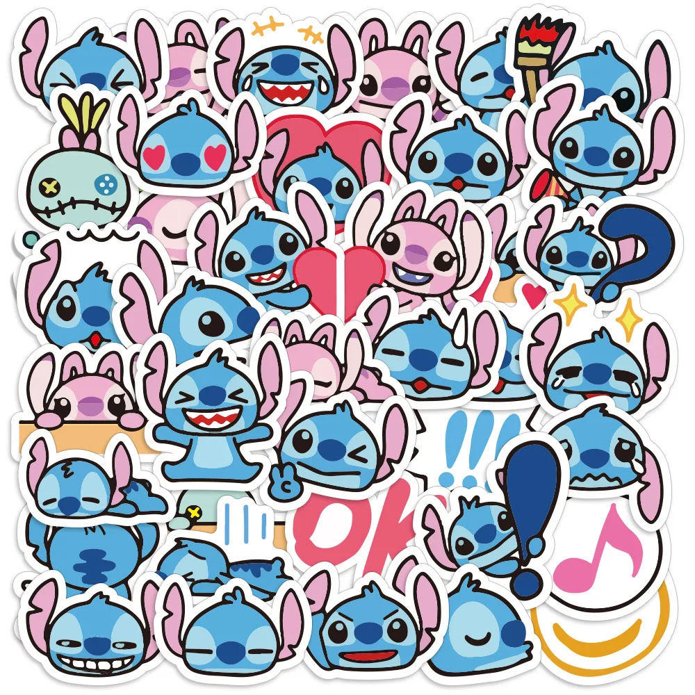 

Стикеры аниме Kawaii Stitchs 40 шт., эстетические наклейки, водонепроницаемые Смешные Стикеры для сноуборда, ноутбука с граффити, детские игрушки