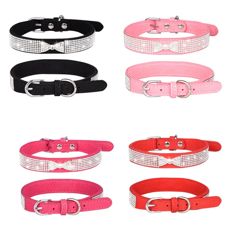 

Pet Puppy Dog Collars Bling Rhinestone Personalized Small Dogs Chihuahua French Bulldog Collar Pet Dog Necklace