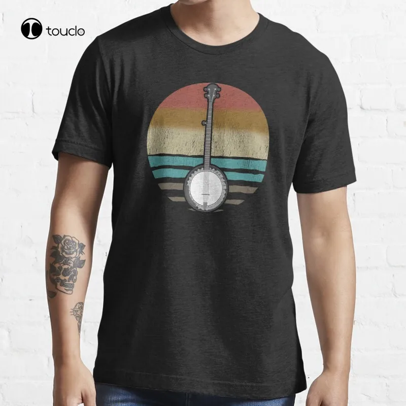 

New Banjo Sunset T-Shirt Cotton Tee Shirt S-5XL