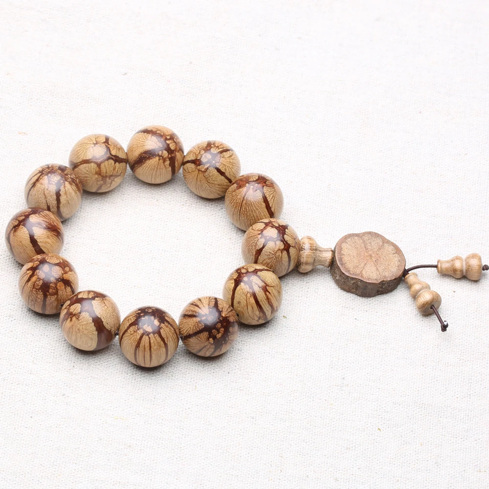 Натуральный цветок и дерево Будды Бусины буддистская молитва деревянный браслет