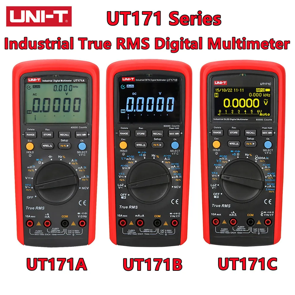 

UNI-T UT171A/UT171B/UT171C Industrial True RMS Digital Multimeter VFC Low-Pass Filtering USB/Bluetooth Communication